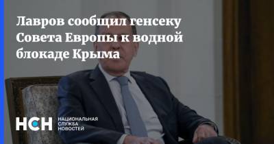 Лавров сообщил генсеку Совета Европы к водной блокаде Крыма