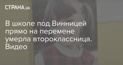 В школе под Винницей прямо на перемене умерла второклассница. Видео