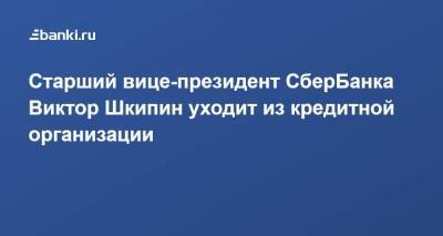 Старший вице-президент СберБанка Виктор Шкипин уходит из кредитной организации