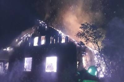 В карельской деревне ночью сгорел дом