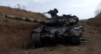 Армянские силы захватили азербайджанский танк Т-90