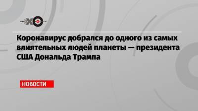 Коронавирус добрался до одного из самых влиятельных людей планеты — президента США Дональда Трампа