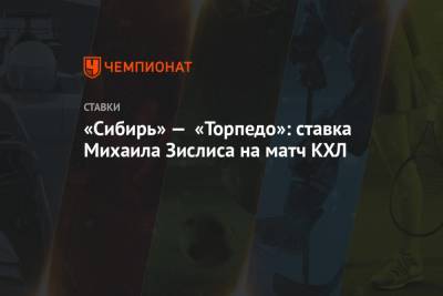 «Сибирь» — «Торпедо»: ставка Михаила Зислиса на матч КХЛ