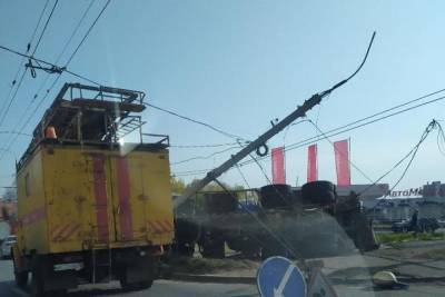 Из-за перевернувшейся бетономешалки в Ижевске временно не ходили троллейбусы