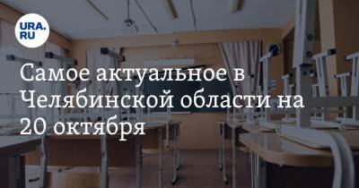 Самое актуальное в Челябинской области на 20 октября. Школьникам продлят каникулы, силовик устроил драку в кафе