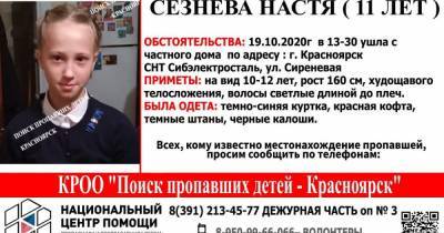 В Красноярске ищут пропавшую 11-летнюю девочку