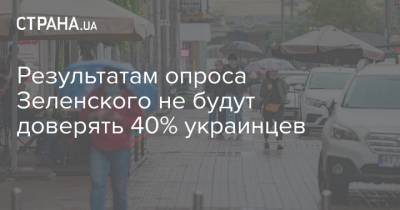 Результатам опроса Зеленского не будут доверять 40% украинцев