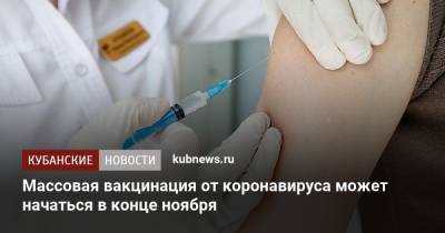 Массовая вакцинация от коронавируса может начаться в конце ноября - kubnews.ru - Россия