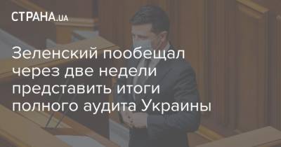 Зеленский пообещал через две недели представить итоги полного аудита Украины