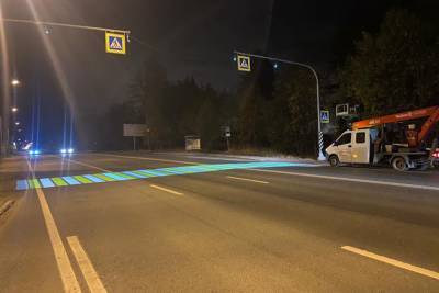 В Ленобласти появился первый лазерный пешеходный переход