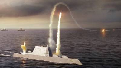 Первый боевой пуск с суперэсминца Zumwalt американского флота сняли на видео