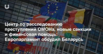 Центр по расследованию преступлений ОМОНа, новые санкции и финансовая помощь: Европарламент обсудил Беларусь