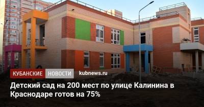 Детский сад на 200 мест по улице Калинина в Краснодаре готов на 75%