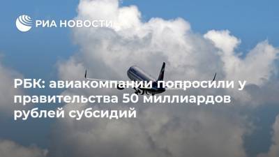 РБК: авиакомпании попросили у правительства 50 миллиардов рублей субсидий