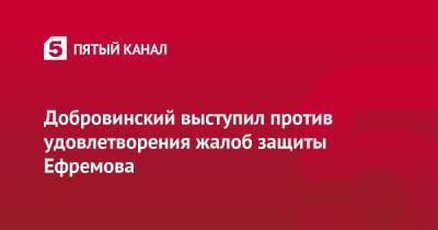 Добровинский выступил против удовлетворения жалоб защиты Ефремова