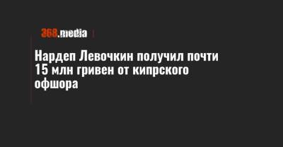 Нардеп Левочкин получил почти 15 млн гривен от кипрского офшора