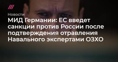 МИД Германии: ЕС введет санкции против России после подтверждения отравления Навального экспертами ОЗХО