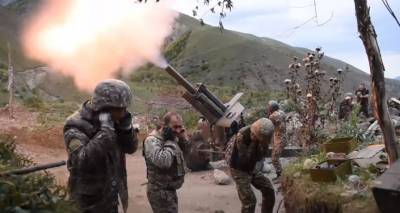 Армянские артиллеристы уничтожают позиции противника – видео Минобороны