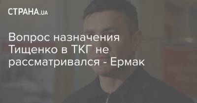 Вопрос назначения Тищенко в ТКГ не рассматривался - Ермак