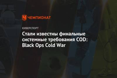 Системные требования Call of Duty: Black Ops Cold War для ПК