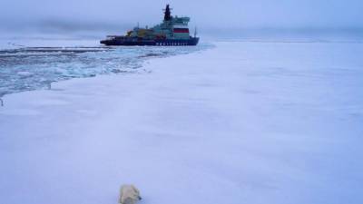 Крупнейший в мире ледокол "Арктика" достиг Северного полюса
