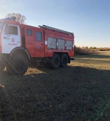В Соль-Илецком городском округе сгорела сухая трава