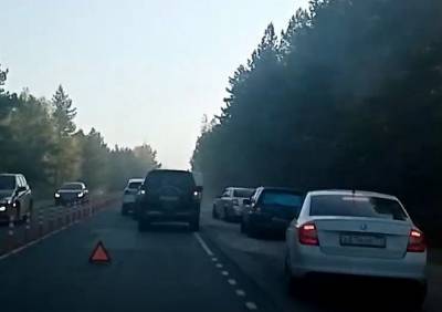 Из-за массового ДТП на въезде в Рязань образовалась пробка