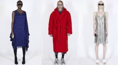 Банные халаты вместо пальто и домашние тапочки вместо туфель в новой коллекции Balenciaga