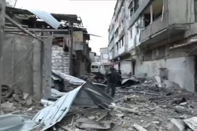 Минобороны Армении опубликовало кадры бомбардировки Азербайджаном столицы Карабаха
