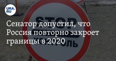Сенатор допустил, что Россия повторно закроет границы в 2020