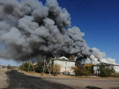 Новый пожар в Луганской области. Пожарным удалось не допустить распространения огня на электроподстанцию и магистральный газопровод
