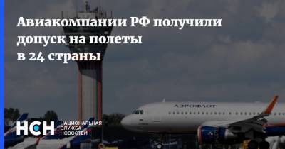 Авиакомпании РФ получили допуск на полеты в 24 страны