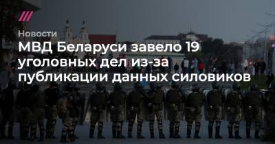 МВД Беларуси завело 19 уголовных дел из-за публикации данных силовиков