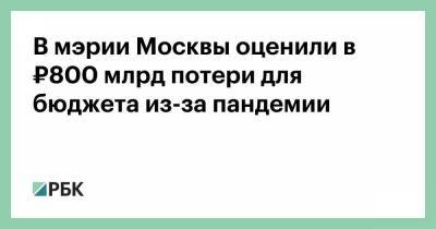 В мэрии Москвы оценили в ₽800 млрд потери для бюджета из-за пандемии