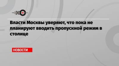 Власти Москвы уверяют, что пока не планируют вводить пропускной режим в столице