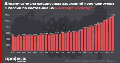 В России выявлено более 11,6 тыс. новых случаев COVID-19