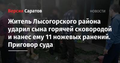 Житель Лысогорского района ударил сын горячей сковородой и нанес ему 11 ножевых ранений. Приговор суда
