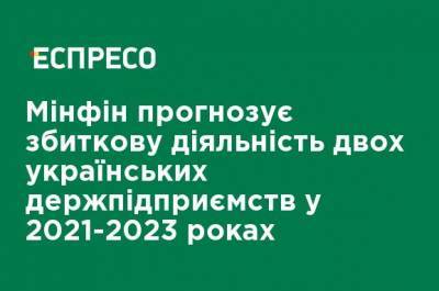Минфин прогнозирует убыточную деятельность двух украинских госпредприятий в 2021-2023 годах