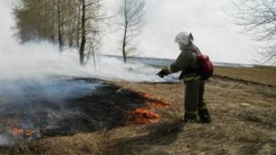 Высокая пожароопасность. Сухая трава горела в четырех районах Ульяновской области