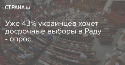 Уже 43% украинцев хочет досрочные выборы в Раду - опрос