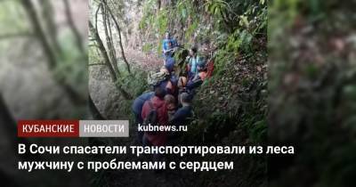В Сочи спасатели транспортировали из леса мужчину с проблемами с сердцем