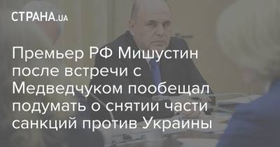 Премьер РФ Мишустин после встречи с Медведчуком пообещал подумать о снятии части санкций против Украины