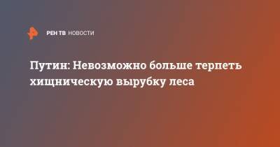 Путин: Невозможно больше терпеть хищническую вырубку леса