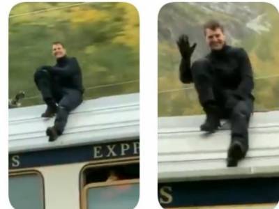 58-летний Том Круз в Норвегии проехался на крыше поезда