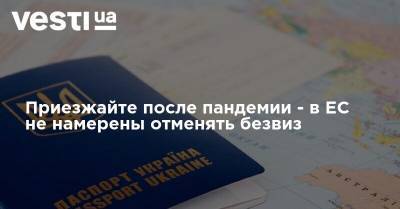 Приезжайте после пандемии - в ЕС не намерены отменять безвиз