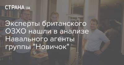 Эксперты британского ОЗХО нашли в анализе Навального агенты группы "Новичок"