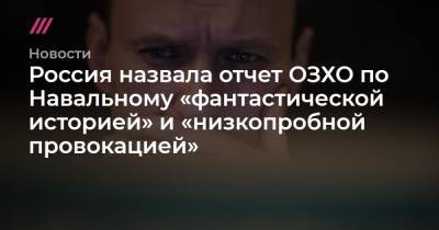Россия назвала отчет ОЗХО по Навальному «фантастической историей» и «низкопробной провокацией»