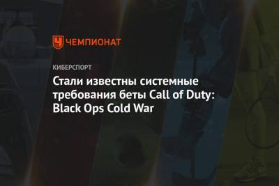 Стали известны системные требования беты Call of Duty: Black Ops Cold War