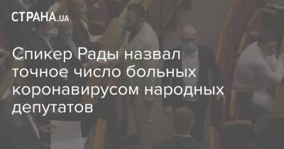 Спикер Рады назвал точное число больных коронавирусом народных депутатов