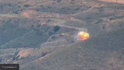 Минобороны Армении опубликовало видео уничтожения танка на территории НКР
